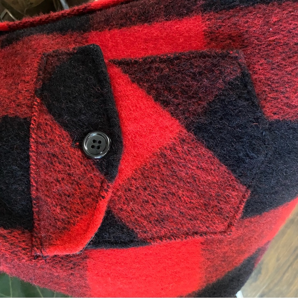 RARE Vtg L.L. Bean Wool Flannel Buffalo Plaid Jacket Mens XL Red Black - Picture 11 of 11
